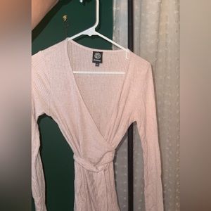 Blush Pink Bobeau Knit Wrap Sweater